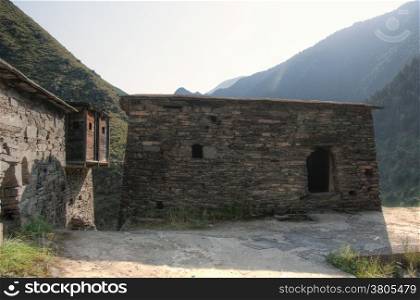 Old town ruins in Georgia Khevsureti travel