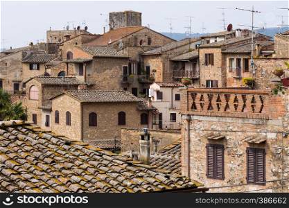 old town San Gimignano at the province of Siena. Tuscany, Italy