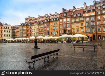 Old town sqare in Warsaw in a summer day, Poland
