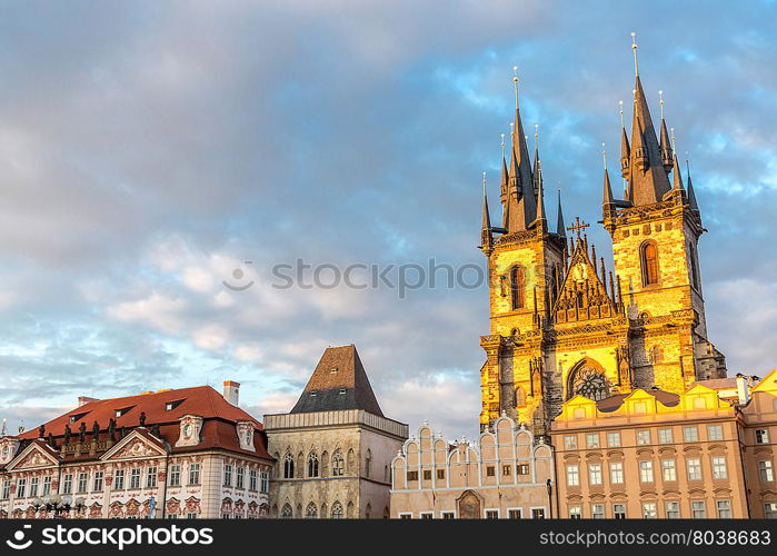 Old Town Square at dusk Prague, Czech republic