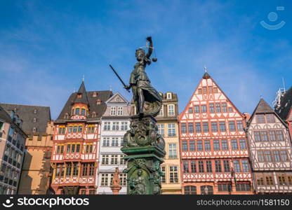 Old town square romerberg in Frankfurt, Germany