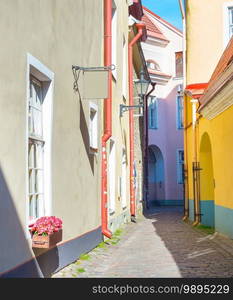 Old Town street of Tallinn, Estonia