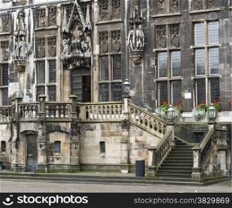 old townhall building in german city aachen