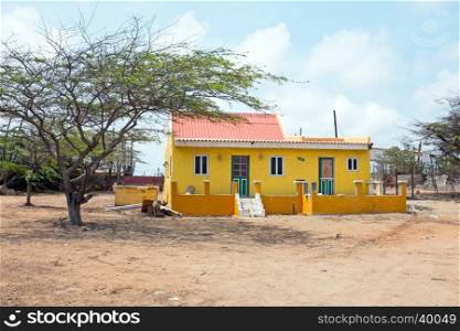 Old traditional arubean house on Aruba island in the Caribbean
