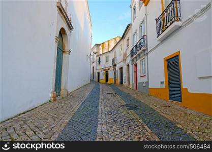 Old traditional portuguese street in Lagos the Algarve Portugal