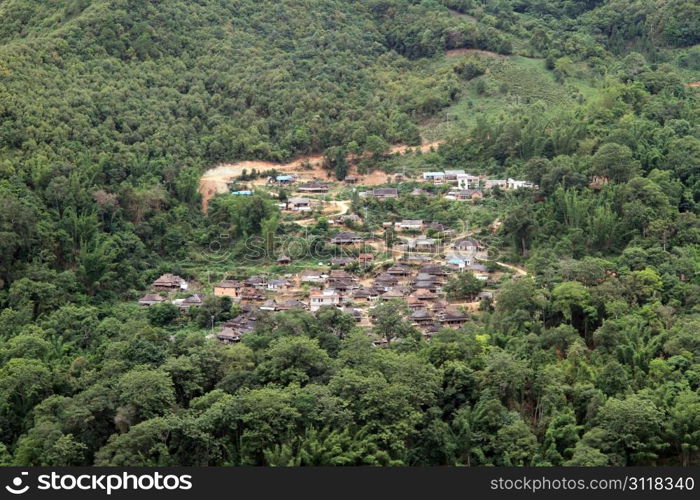 Old traditional village in the forest, Yunnan, China