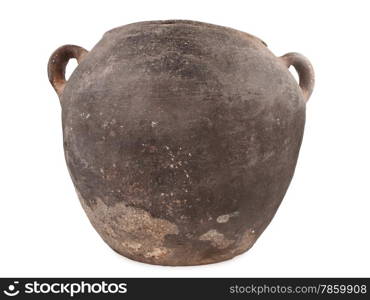 old traditional vintage pot isolated on white background, studio shot