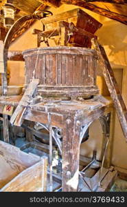 Old traditional watermill interior view, Croatia