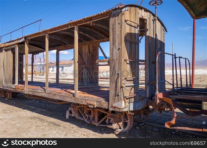Old train station in Bolivian desert, south america. Old train station in Bolivian desert