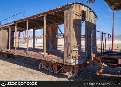 Old train station in Bolivian desert, south america. Old train station in Bolivian desert
