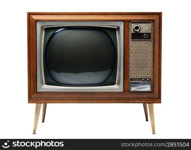 old TV set isolated over white