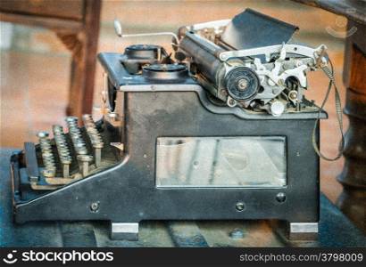 Old typewriter with vintage tone -adding grain and noise