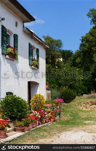 Old typical Tuscan farmhouse in Italy