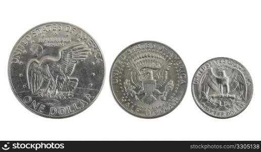 old USA silver coins with eagles