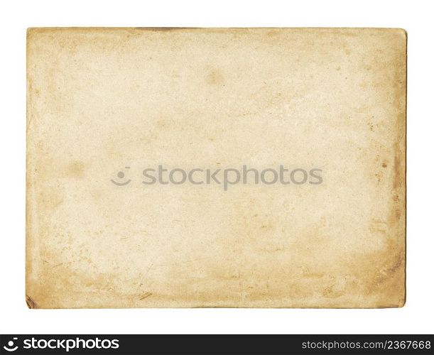 Old used paper texture isolated on white. Old used paper texture