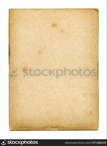 Old used paper texture isolated on white. Old used paper texture