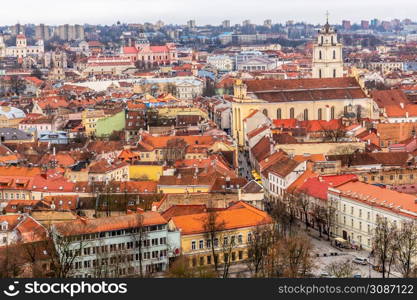 Old Vilnius town Pilies Street panorama, Lithuania