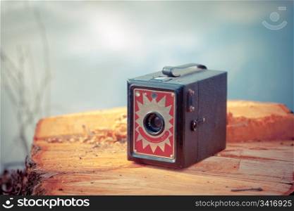 Old vintage box camera with a nice design