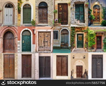 Old vintage doors, set