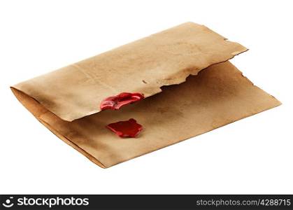 old, vintage envelope isolated