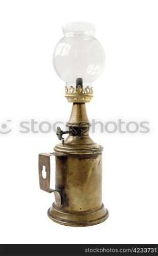 old vintage glass oil lamp. oil lamp