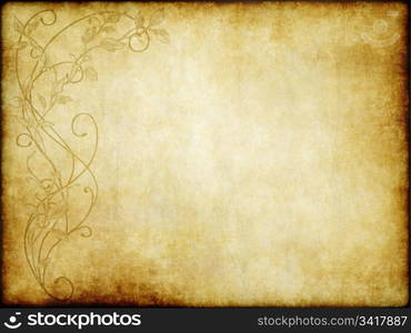 old vintage paper with floral design background texture