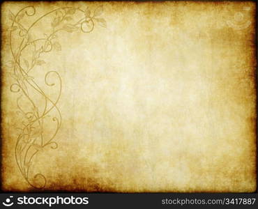 old vintage paper with floral design background texture