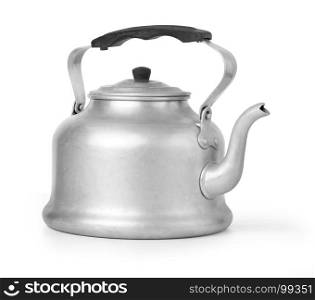 old vintage retro Kettle on white background with clipping path