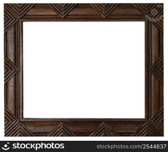 old vintage wooden frame on isolated white with clipping path.