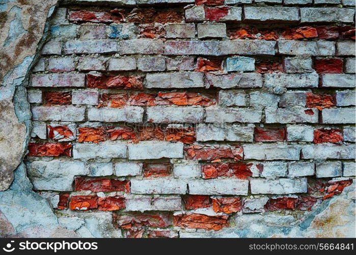 old wall of red brick. textured background