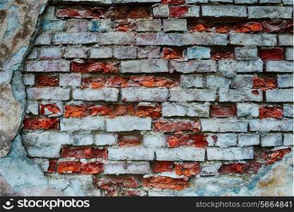 old wall of red brick. textured background