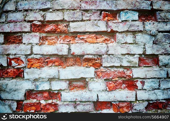 old wall of red brick. textured background