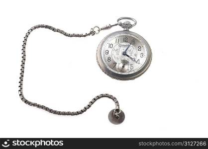 old watch isolated on white