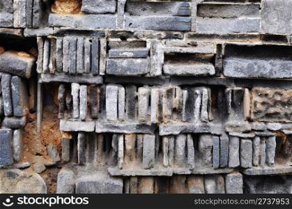 Old weathered brick walls as vintage background