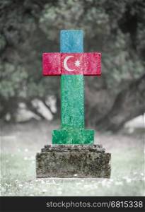 Old weathered gravestone in the cemetery - Azerbaijan