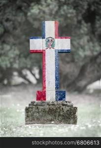 Old weathered gravestone in the cemetery - Dominican Republic