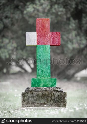 Old weathered gravestone in the cemetery - Madagascar