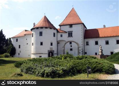 Old white castle in the center of Varazhdin, Croatia