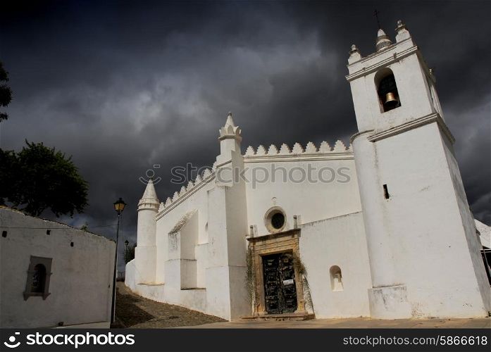 old white church in Metola Alentejo, south of portugal