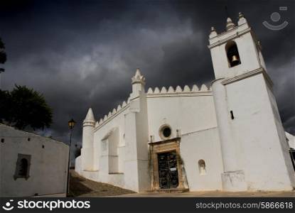 old white church in Metola Alentejo, south of portugal