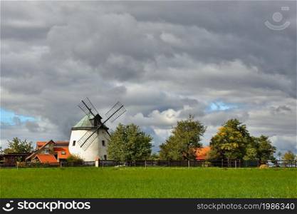 Old windmill - Czech Republic Europe. Beautiful old traditional mill house with a garden. Lesna - Czech Republic