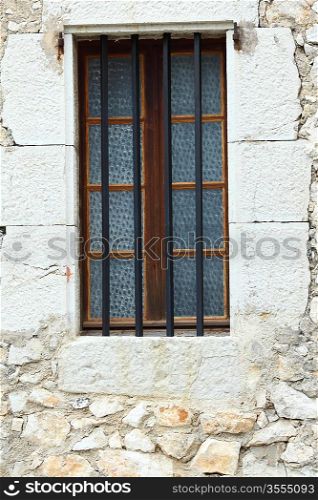 Old window on the wall