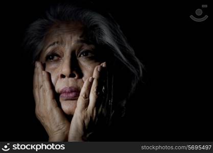 Old woman feeling depressed
