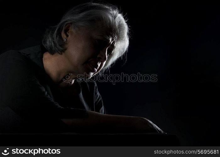 Old woman feeling depressed