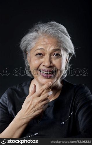 Old woman laughing
