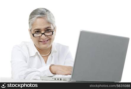 Old woman with a laptop