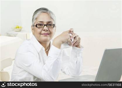 Old woman with a laptop