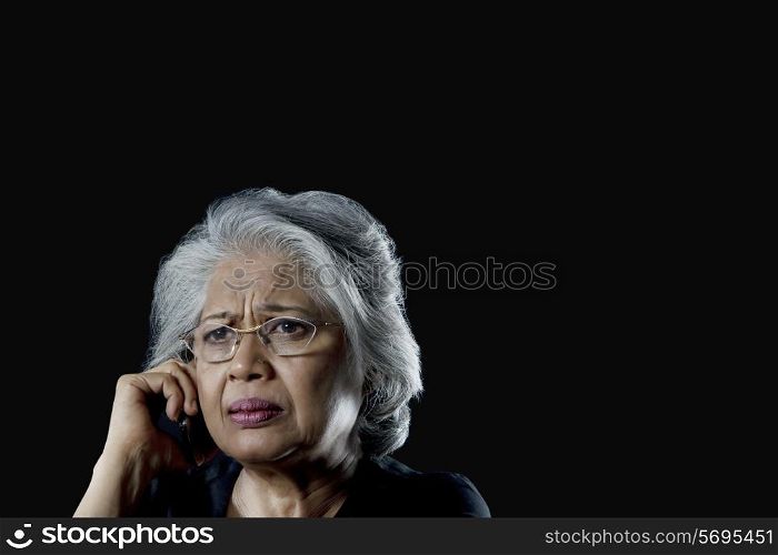 Old woman with a sad face