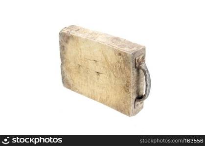 Old Wood cutting board isolated white background with clipping path
