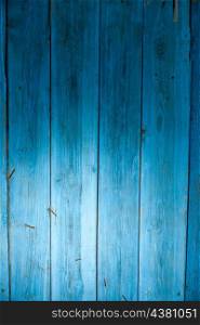 old wood plank painted in blue color